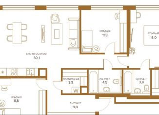 Продажа 3-комнатной квартиры, 97 м2, Москва, Сосинская улица, 43с1, Сосинская улица