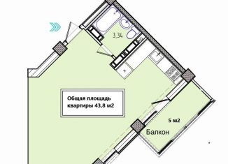 Продажа квартиры студии, 43.8 м2, Симферополь, Центральный район, улица Батурина, 129