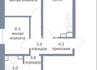 Продам трехкомнатную квартиру, 71.3 м2, деревня Голубое, Парковый бульвар, 2к3, ЖК Первый Зеленоградский