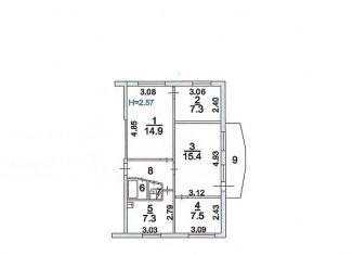 Продам 4-ком. квартиру, 59.7 м2, деревня Шабурново, деревня Шабурново, 20