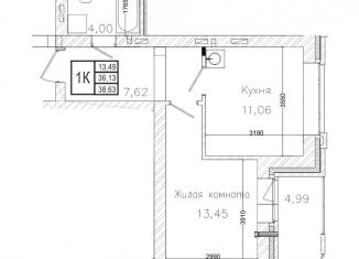 Продается 1-комнатная квартира, 36.1 м2, Новосибирск, метро Площадь Гарина-Михайловского