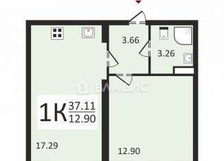 Продается однокомнатная квартира, 37.1 м2, деревня Малое Верево, улица Кутышева, 9Бк6