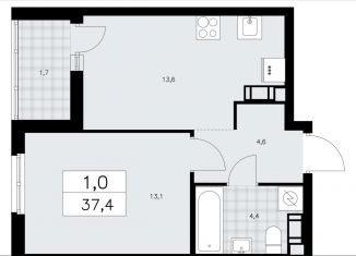 Продается 1-комнатная квартира, 37.4 м2, Ленинградская область