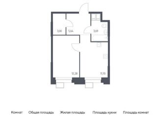 1-комнатная квартира на продажу, 36.3 м2, Москва, многофункциональный комплекс Тропарево Парк, к2.2
