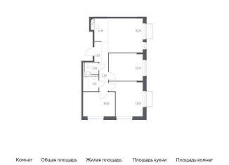 Продаю 3-комнатную квартиру, 70.5 м2, Московская область, жилой комплекс Томилино Парк, к6.2