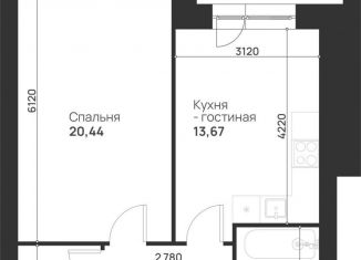 Продам однокомнатную квартиру, 50.2 м2, деревня Нижняя Китаевка