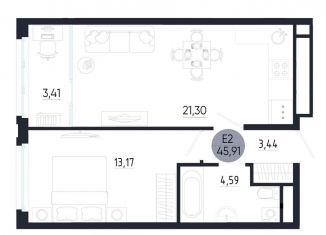 Продажа 1-комнатной квартиры, 45.9 м2, Тула, ЖК Смарт квартал на Сурикова