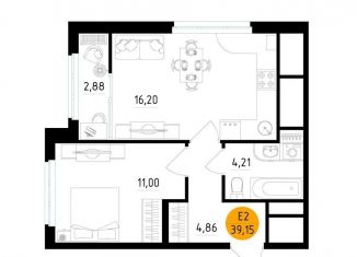 1-комнатная квартира на продажу, 39.2 м2, Рязань