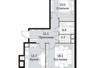 Продаю 2-комнатную квартиру, 63.9 м2, посёлок Развилка, Римский проезд, 13, ЖК Римский