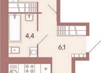 Продаю однокомнатную квартиру, 49.6 м2, Пенза, жилой комплекс Норвуд, с6
