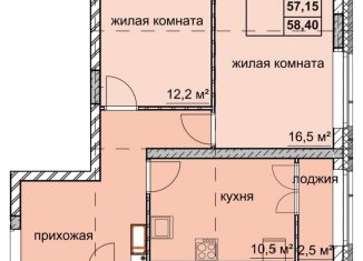 2-ком. квартира на продажу, 57.2 м2, Нижний Новгород, улица Дружаева, 30, метро Автозаводская