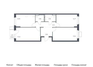 Продажа 3-комнатной квартиры, 81.1 м2, Московская область