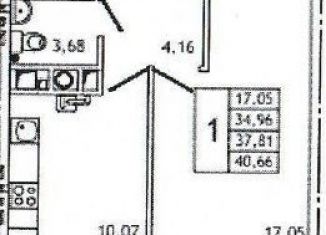 Продается 1-комнатная квартира, 40.7 м2, деревня Новосельцы