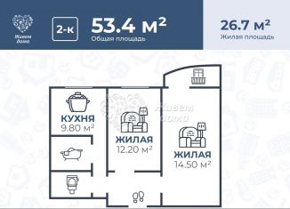Продажа 2-комнатной квартиры, 55.5 м2, Волгоград, улица Фадеева, 61, ЖК Адмиралтейский