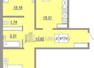 Продажа двухкомнатной квартиры, 67.7 м2, Оренбург, улица Юркина, 8, Промышленный район