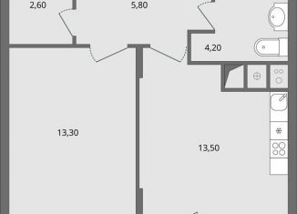 Продается 1-комнатная квартира, 40.6 м2, Липецк, ЖК Атмосфера, улица Ф.С. Игнатьева, 33к1