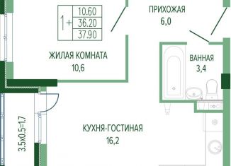 Продажа 1-комнатной квартиры, 37.9 м2, Краснодар, Прикубанский округ
