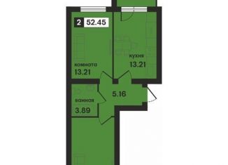 Продается двухкомнатная квартира, 52.5 м2, Муром