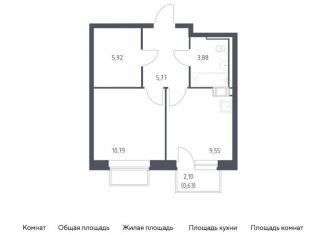 Продажа 1-комнатной квартиры, 36.5 м2, посёлок Мирный, жилой комплекс Томилино Парк, к6.1