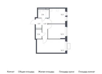 2-комнатная квартира на продажу, 51.1 м2, Ленинский городской округ, жилой комплекс Новое Видное, 17