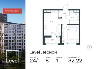 Продается 1-ком. квартира, 32.2 м2, Московская область