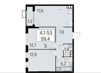 Продаю 2-ком. квартиру, 59.4 м2, Москва, район Южное Бутово