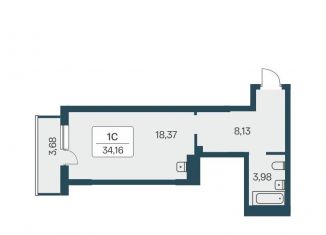 Квартира на продажу студия, 34.2 м2, Новосибирск, метро Площадь Маркса, улица Зорге, 229/3