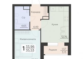 Продается однокомнатная квартира, 35.5 м2, Воронежская область