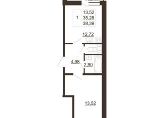 Продам 1-комнатную квартиру, 38.4 м2, Ленинградская область, улица Хохлова, 16