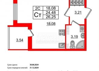 Квартира на продажу студия, 24.5 м2, Санкт-Петербург, Пулковское шоссе, 99к6, Московский район