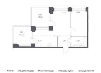 Продажа 1-комнатной квартиры, 59 м2, Москва, ЗАО, жилой комплекс Нова, к2