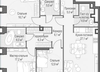 Продается 2-ком. квартира, 108.4 м2, Москва, метро Беговая