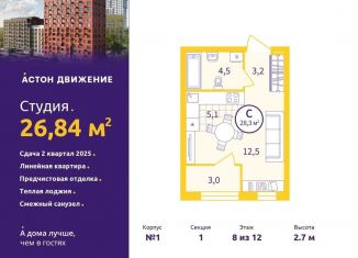 Продаю квартиру студию, 26.8 м2, Екатеринбург, Проходной переулок, 1А, Железнодорожный район