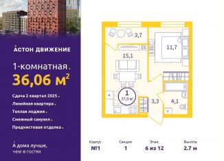 Продажа однокомнатной квартиры, 36.1 м2, Екатеринбург, Проходной переулок, 1А