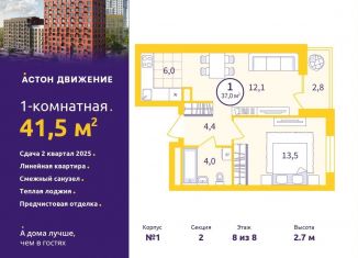 Продажа 1-комнатной квартиры, 41.5 м2, Свердловская область, Проходной переулок, 1А