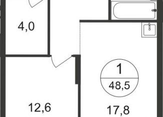 Продам однокомнатную квартиру, 48.5 м2, Москва, 7-я фаза, к2