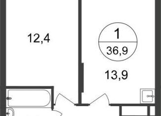 Продам 1-комнатную квартиру, 36.9 м2, Москва, 7-я фаза, к2