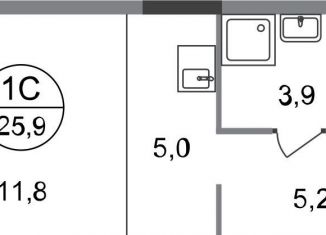 Квартира на продажу студия, 25.9 м2, Московский, ЖК Первый Московский