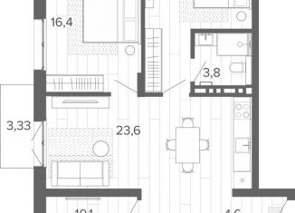 Продам 4-комнатную квартиру, 82.9 м2, Барнаул, Змеиногорский тракт, 35Бк2, Центральный район