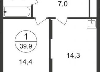 Продам 1-ком. квартиру, 39.9 м2, Московский, 7-я фаза, к1