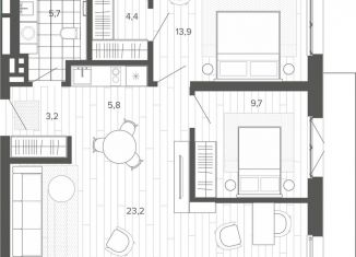 Продам 3-комнатную квартиру, 71.3 м2, Барнаул, Змеиногорский тракт, 35Бк2, Центральный район