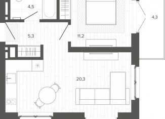 Продам двухкомнатную квартиру, 43.9 м2, Алтайский край, Змеиногорский тракт, 35Бк2