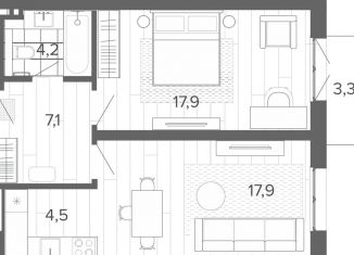 Продажа двухкомнатной квартиры, 52.6 м2, Алтайский край, Змеиногорский тракт, 35Бк2