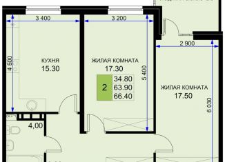 2-комнатная квартира на продажу, 66.4 м2, Краснодарский край, Екатерининская улица, 5к1