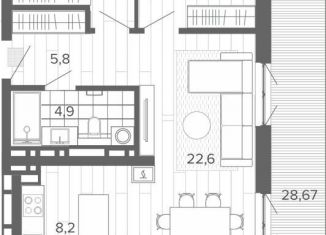 Четырехкомнатная квартира на продажу, 92.9 м2, Алтайский край, Змеиногорский тракт, 35Бк2