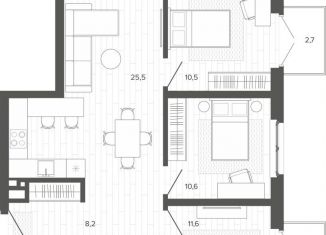 Продам четырехкомнатную квартиру, 76.3 м2, Барнаул, Змеиногорский тракт, 35Бк2