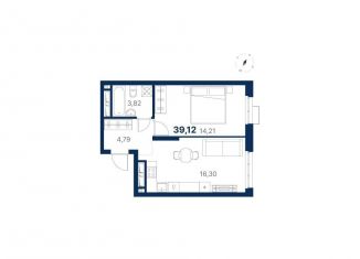 Продается однокомнатная квартира, 39.1 м2, Екатеринбург, метро Ботаническая