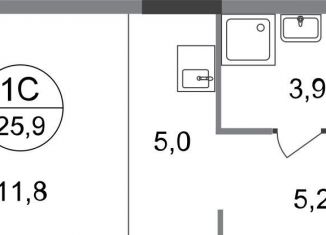 Квартира на продажу студия, 25.9 м2, Московский, ЖК Первый Московский