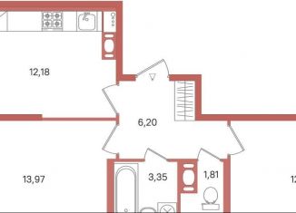 Продажа двухкомнатной квартиры, 51.5 м2, Ленинградская область