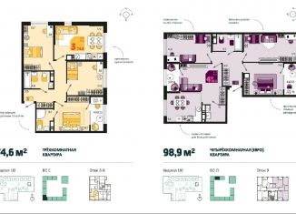 Продажа 3-комнатной квартиры, 75.6 м2, Краснодар